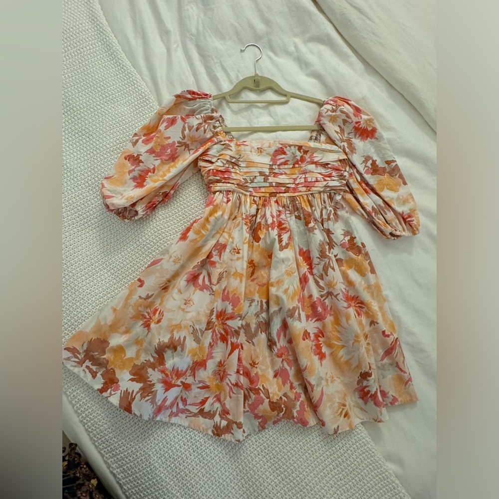 Abercrombie & Fitch Emerson Poplin Puff Sleeve Mini Dress